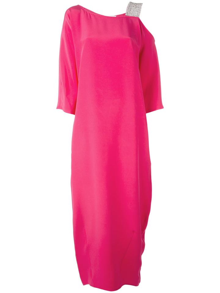 Gianluca Capannolo - Embellished Strap Maxi Dress - Women - Silk - 44, Pink/purple, Silk