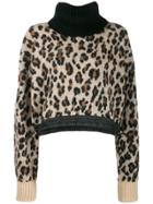 Sacai Leopard Knit Jumper - Brown