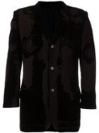 Jean Paul Gaultier Vintage Burned Out Velvet Jacket, Men's, Size: 48, Black