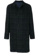 Mp Massimo Piombo Checked Coat - Blue