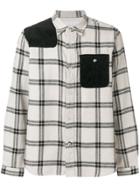 White Mountaineering Checked Colour-block Shirt - Nude & Neutrals