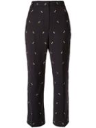 Tibi Embroidered Ant Trousers - Blue