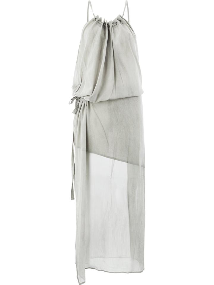 Lost & Found Ria Dunn Halter Wrap Effect Long Dress - Grey