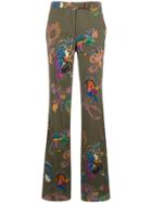 Etro Animal Print Trousers - Green