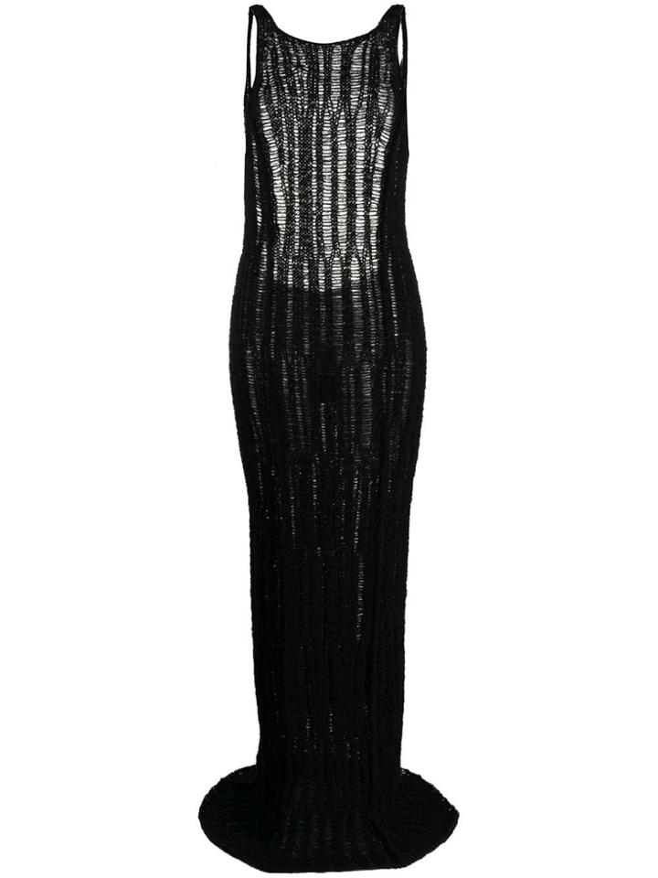 Eckhaus Latta Loose-knit Long Dress - Black