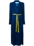 Off-white Industrial Belted Long Dress - Blue