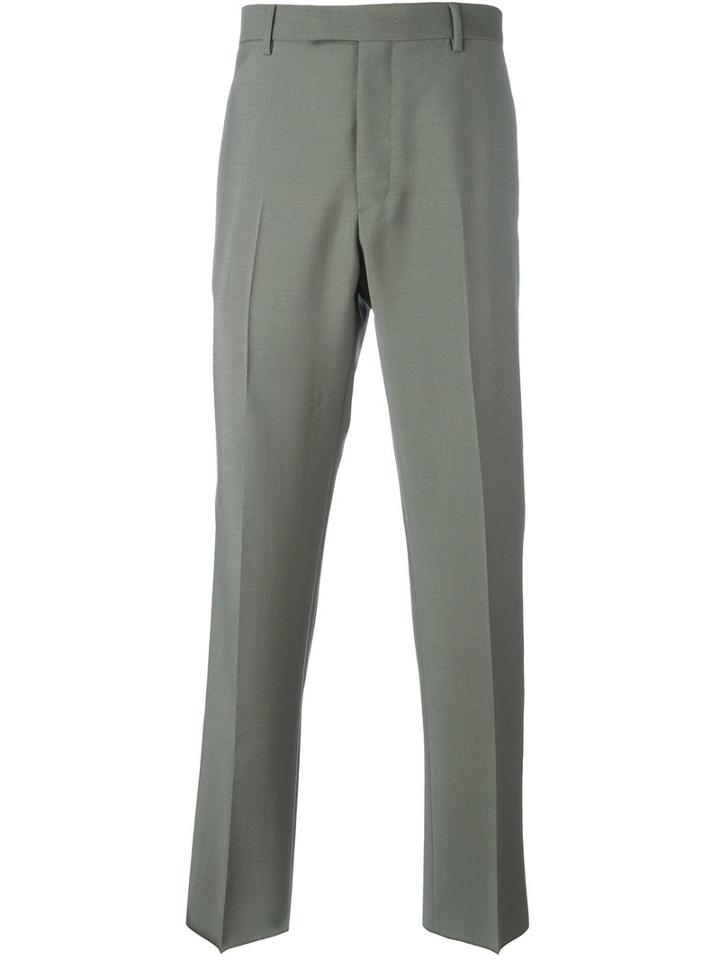 Straight-leg Trousers - Men - Cotton/mohair/virgin Wool - 50, Green, Cotton/mohair/virgin Wool, Valentino
