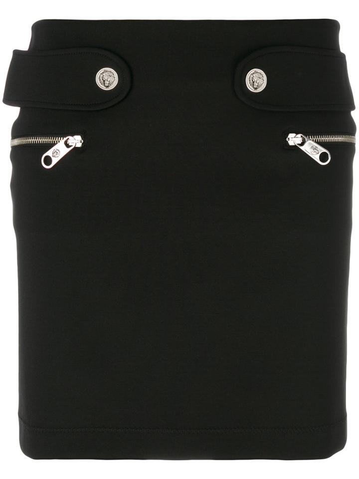 Versus - Zip Pocket Mini Skirt - Women - Nylon/spandex/elastane - 42, Black, Nylon/spandex/elastane