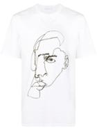 Neil Barrett Printed Face T-shirt - White