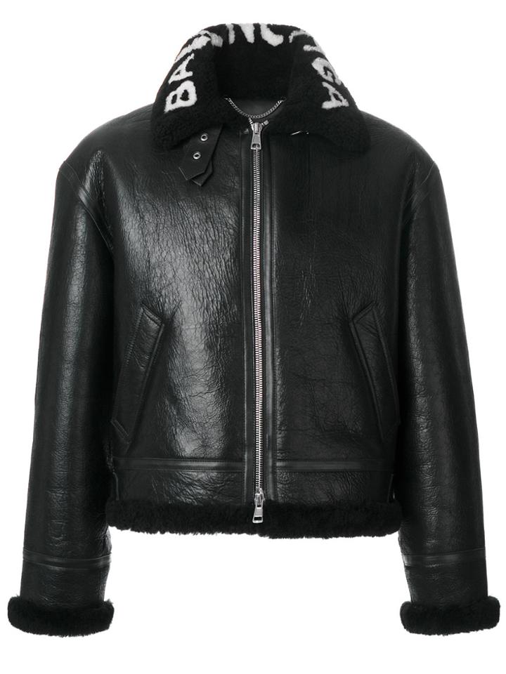 Balenciaga Shearling Bombadier - Black