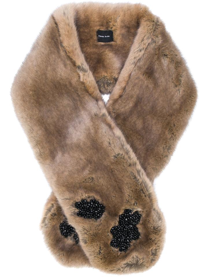 Simone Rocha Embellished Scarf - Brown