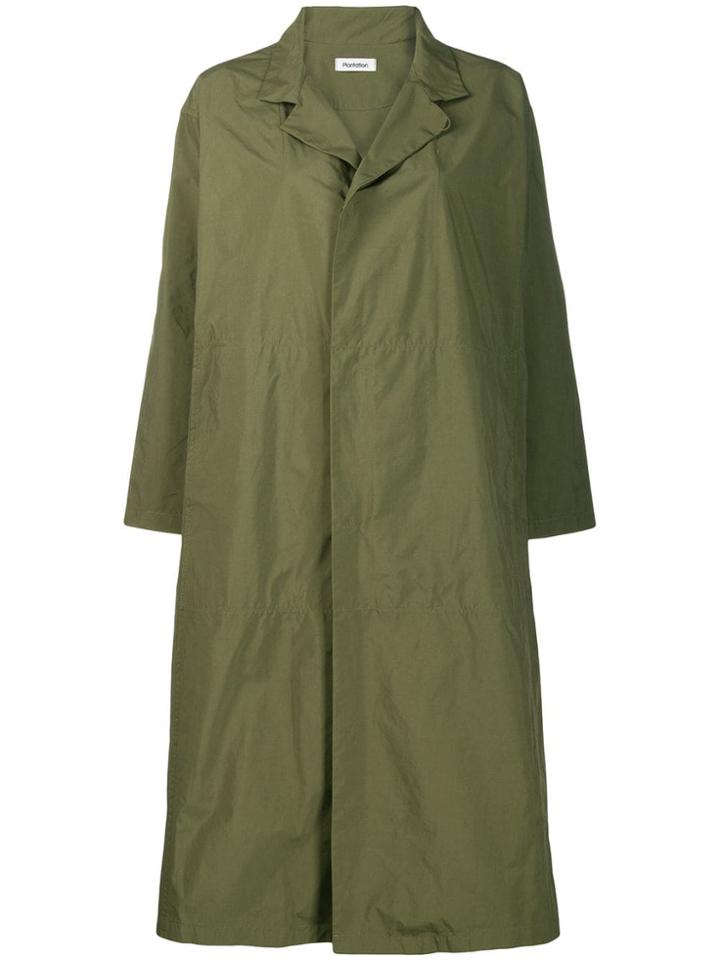 Plantation Flared Oversized Coat - Green