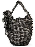 Simone Rocha Frayed Woven Shoulder Bag, Women's, Black