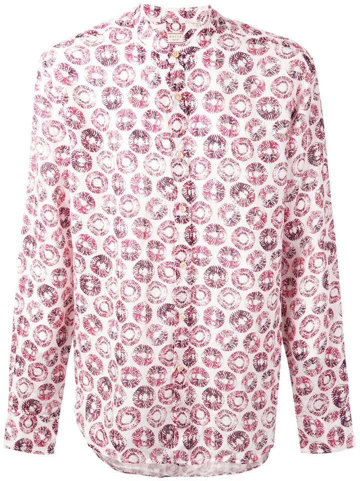 Xacus - Circle Print Shirt - Men - Linen/flax - 42, White, Linen/flax