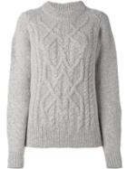 Isabel Marant Cable Knit Jumper, Women's, Size: 38, Grey, Alpaca/merino/polyamide