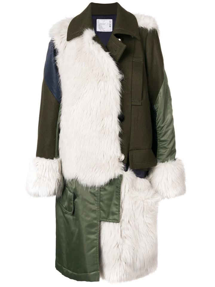 Sacai Multi-panel Coat - Green