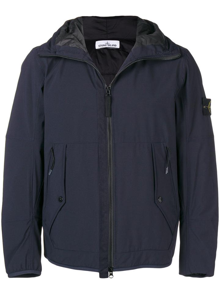 Stone Island Hooded Shell Jacket - Blue