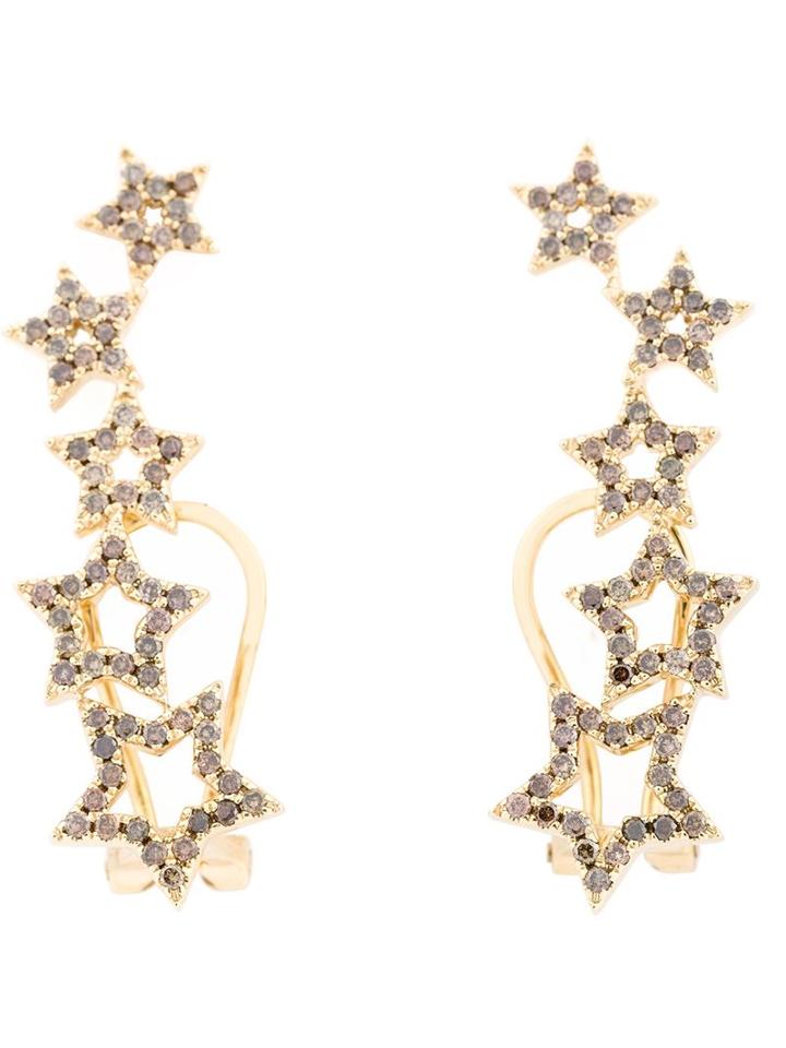 Rosa De La Cruz Yellow Gold & Diamond Star Earrings