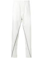 Ann Demeulemeester Grise Contrast Piped Trim Trousers - White