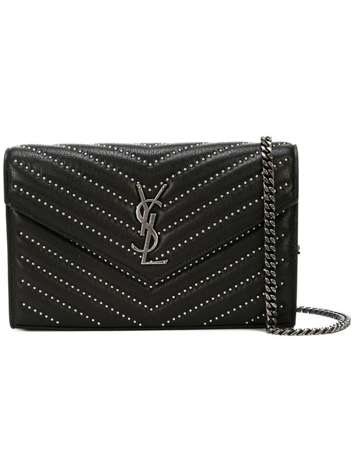 Saint Laurent Medium Kate Tassel Chain Wallet - Black