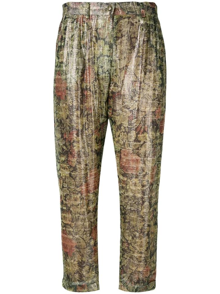 Mes Demoiselles Floral Print Trousers - Brown
