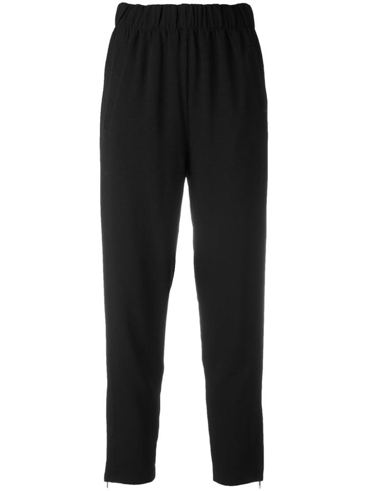 Ganni Straight Trousers, Women's, Size: 36, Black, Polyester/spandex/elastane