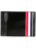 Thom Browne Money Clip Wallet With Red, White And Blue Printed Stripe