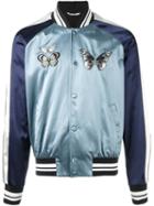 Valentino 'camubutterfly' Embroidered Souvenir Jacket, Men's, Size: 50, Blue, Viscose/cotton