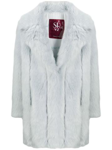 Srvz Club Oversized Faux-fur Coat - Blue