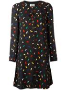 Sonia By Sonia Rykiel Lips Print Shift Dress, Women's, Size: 40, Black, Polyester/spandex/elastane