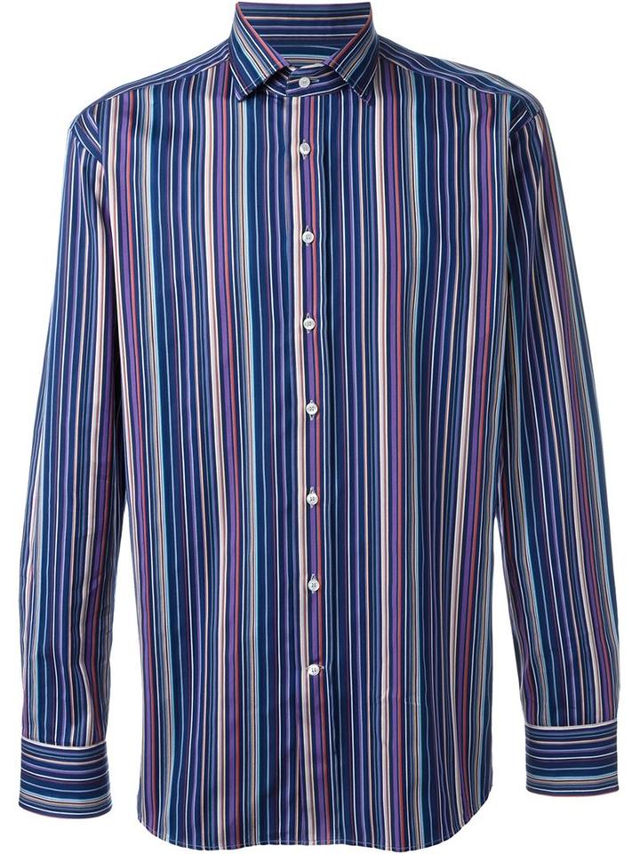 Etro Striped Shirt, Men's, Size: 45, Cotton