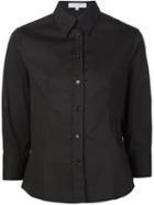 Carolina Herrera 3/4 Sleeve Classic Shirt, Women's, Size: 16, Black, Cotton