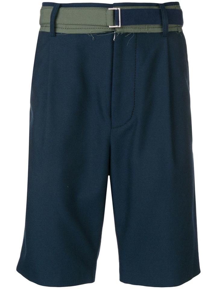 Sacai Belted Chino Shorts - Blue