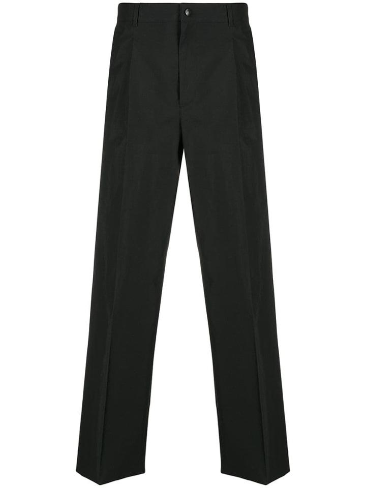 Valentino Wide-leg Logo Print Trousers - Black