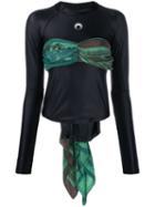 Marine Serre Appliqué Scarf Detail Top - Black