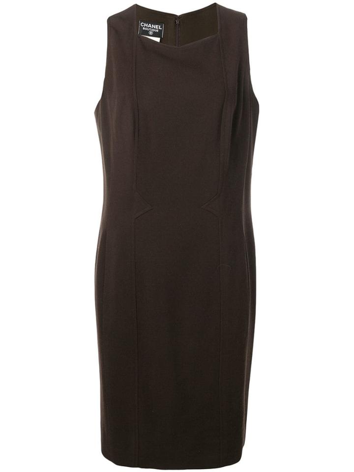 Chanel Vintage 1996 Wool Shift Dress - Brown