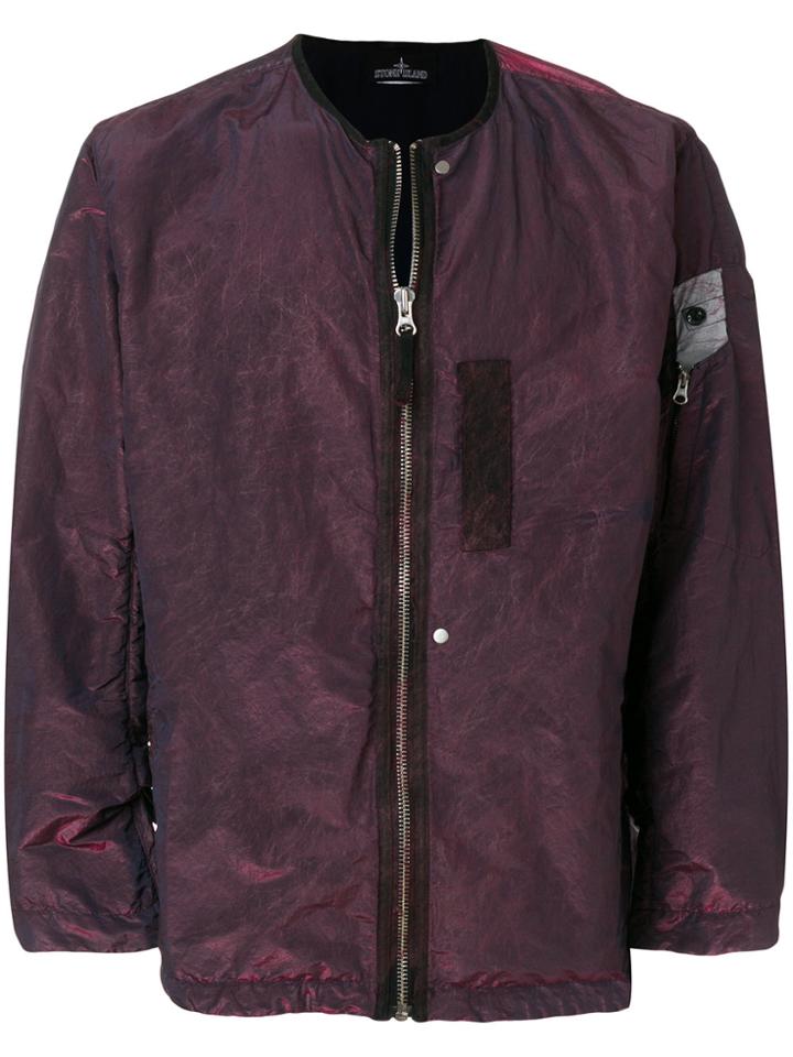 Stone Island Shadow Project Textured Bomber Jacket - Pink & Purple