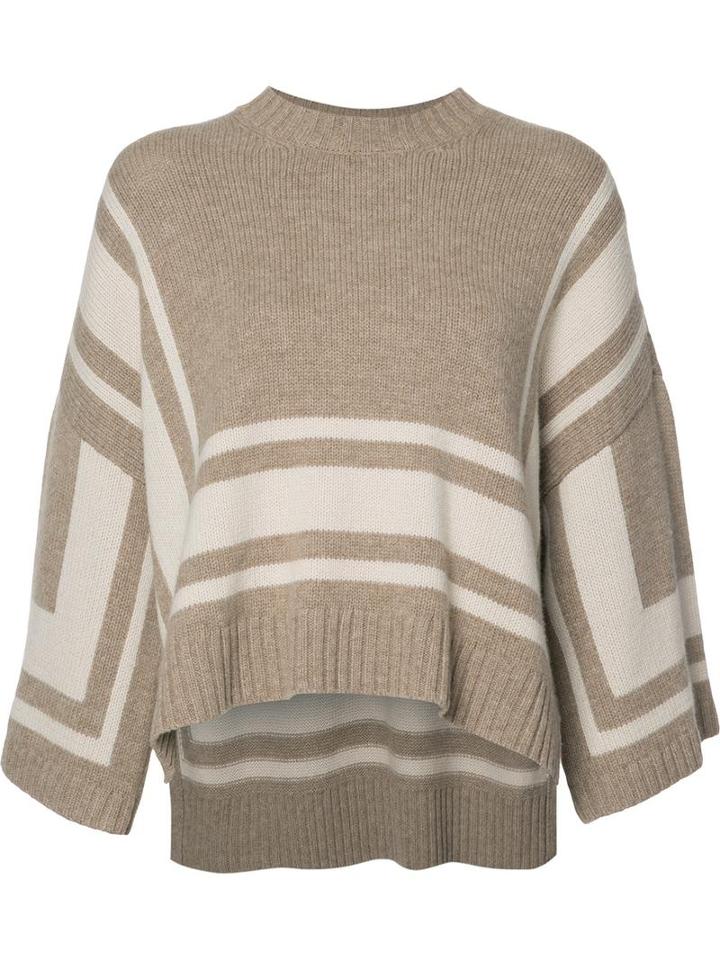 Derek Lam 10 Crosby Loose-fit Jumper, Women's, Size: Medium, Nude/neutrals, Wool