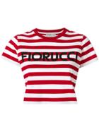 Fiorucci Striped Cropped T-shirt - Red