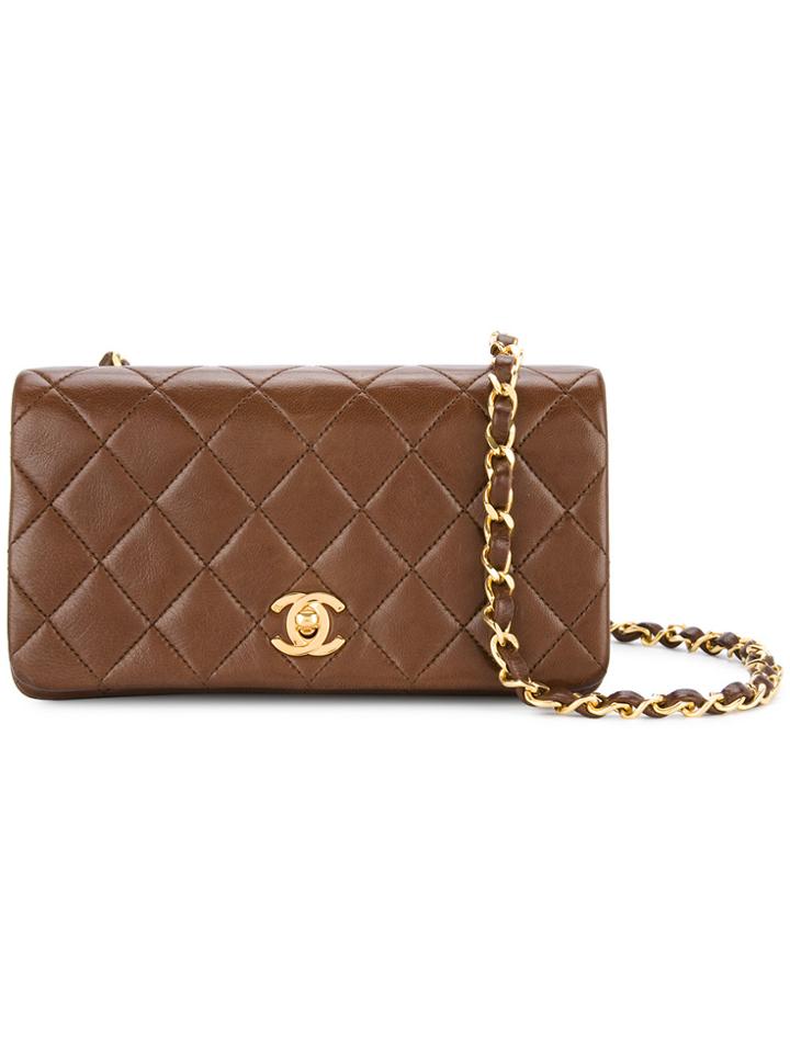 Chanel Vintage Full Flap Shoulder Bag - Brown