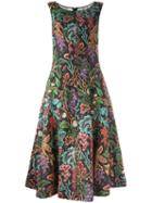 Philosophy Di Lorenzo Serafini Printed Flared Dress, Women's, Size: 42, Black, Silk/linen/flax
