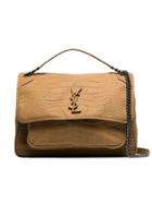 Saint Laurent Monogram Niki Leather Shoulder Bag - Brown