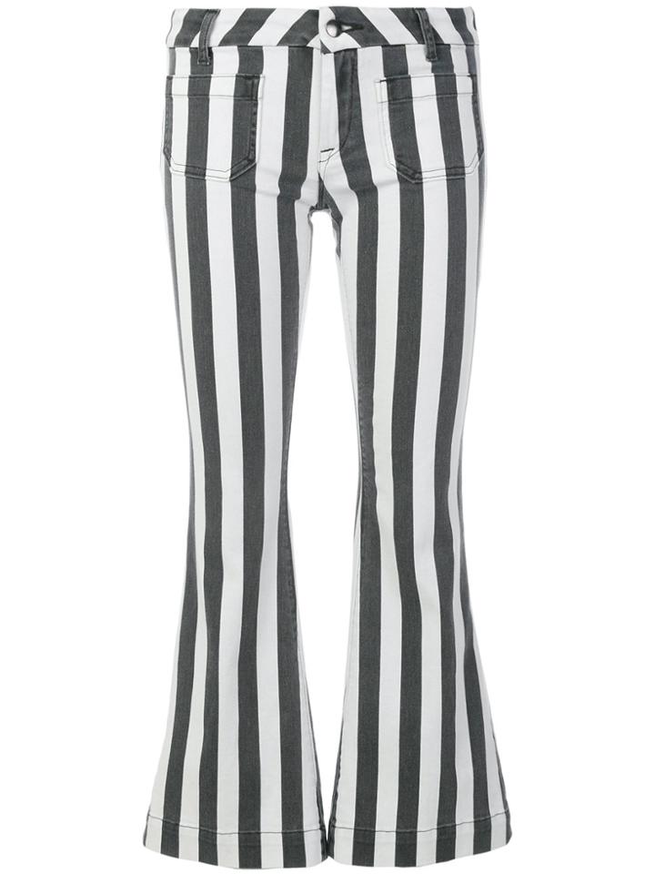 The Seafarer Striped Flared Jeans - White