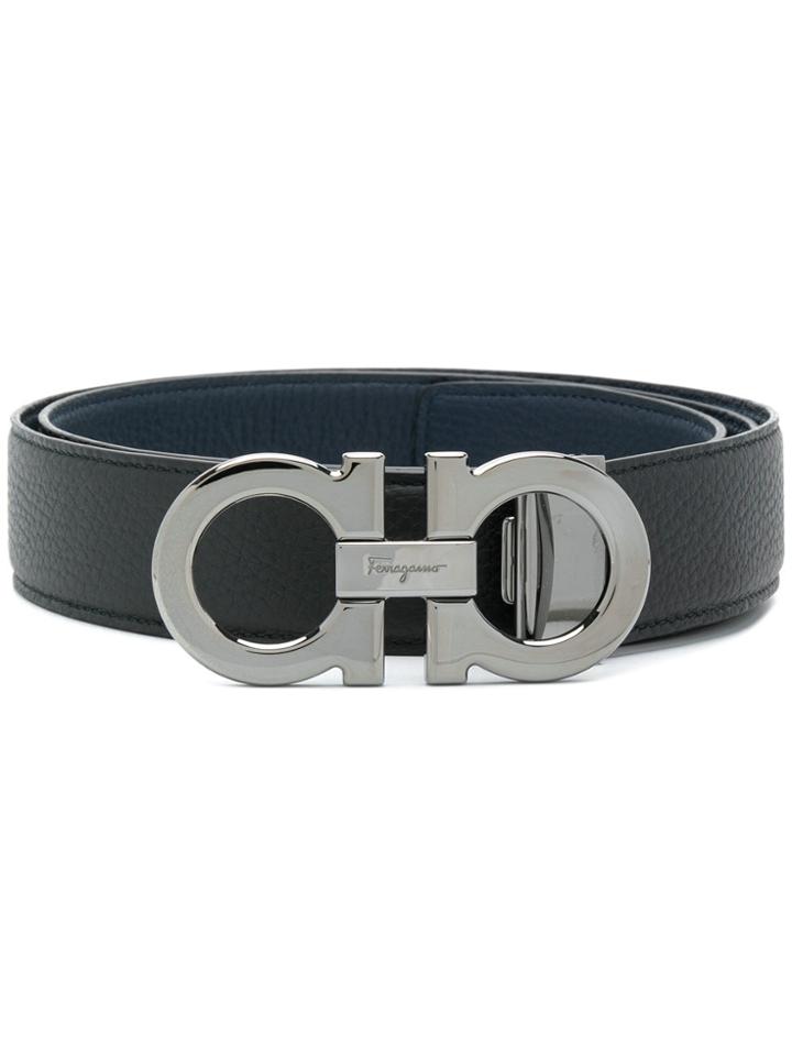 Salvatore Ferragamo Double Gancino Belt - Black