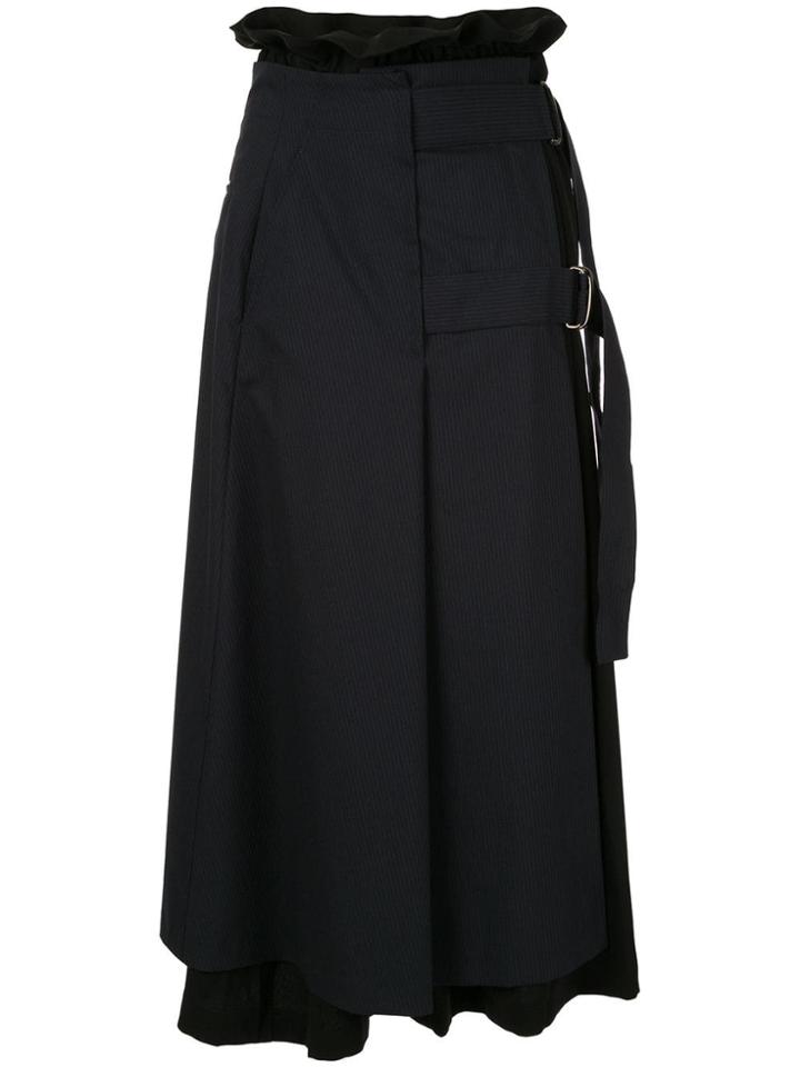 Ujoh High Waisted Belted Skirt - Blue