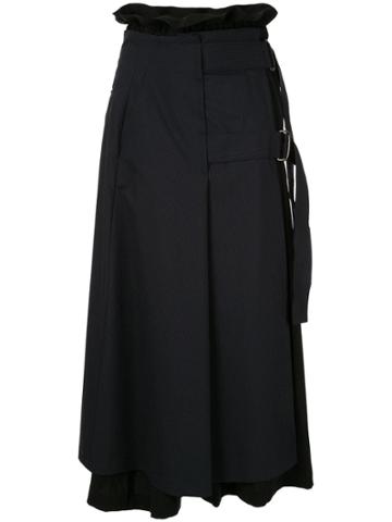 Ujoh High Waisted Belted Skirt - Blue