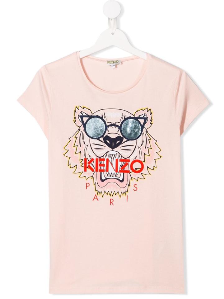 Kenzo Kids Tiger Sunglasses Print T-shirt - Pink