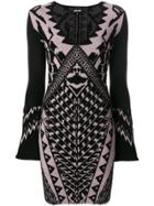 Just Cavalli Patterned Knit Dress - Black