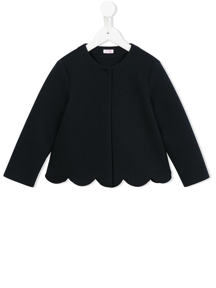 Il Gufo Scallop Hem Cardigan, Toddler Girl's, Size: 5 Yrs, Blue