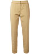 Etro Slim-fit Cropped Trousers, Women's, Size: 46, Brown, Cotton/polyamide/spandex/elastane